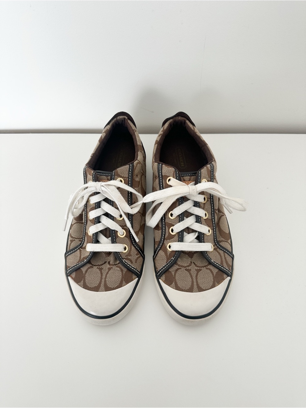Coach Brown Barrett Canvas Sneakers